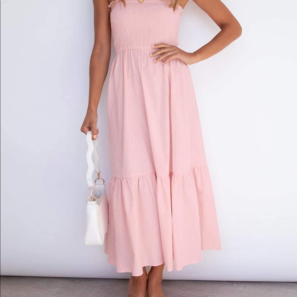 NWT Pretty pink strapless maxi dress